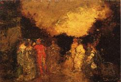 Adolphe-Joseph Monticelli Twilight Promenade in a Park China oil painting art